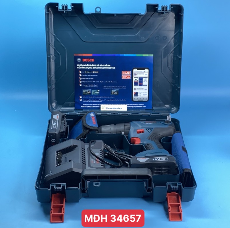 Máy khoan pin BOSCH GSB 180-LI+PK , 18V*2 pin 2ah